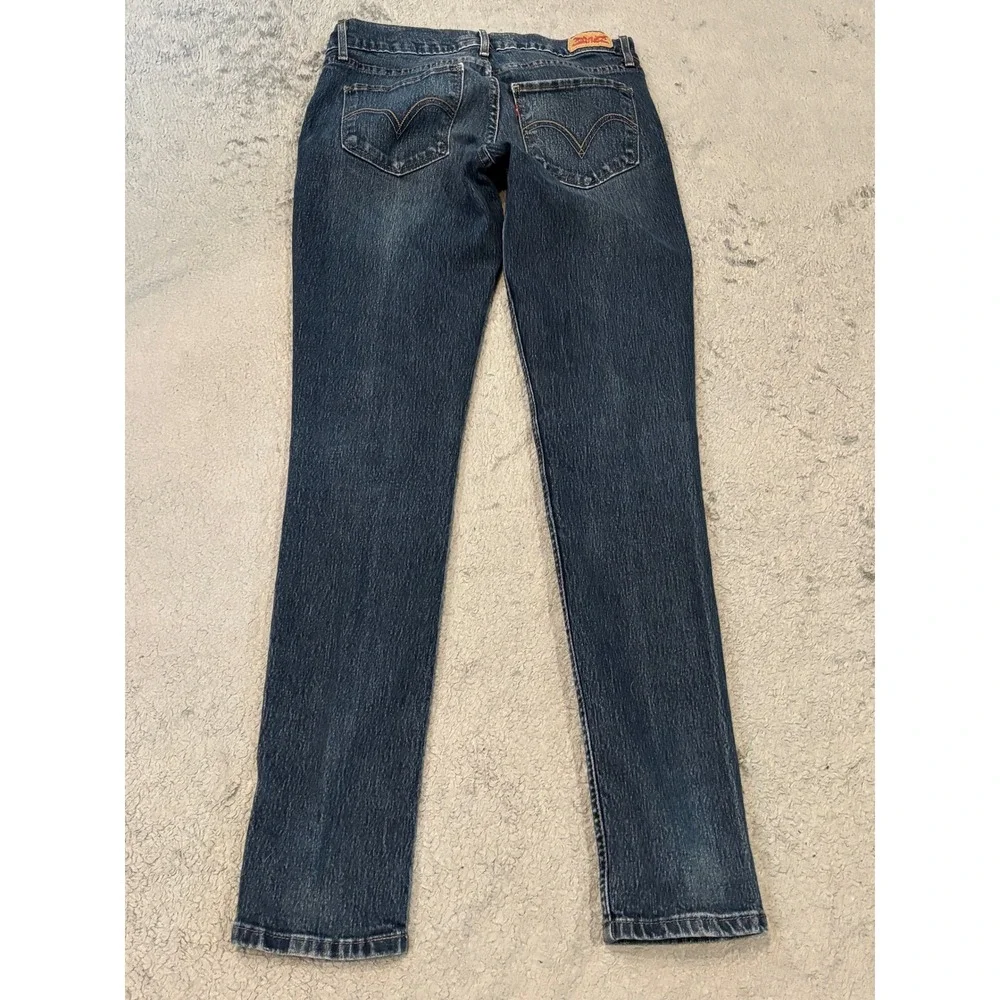Levis 524 Skinny Jeans Womens 5 Medium Wash Low Rise Stretch Denim Blue Pants